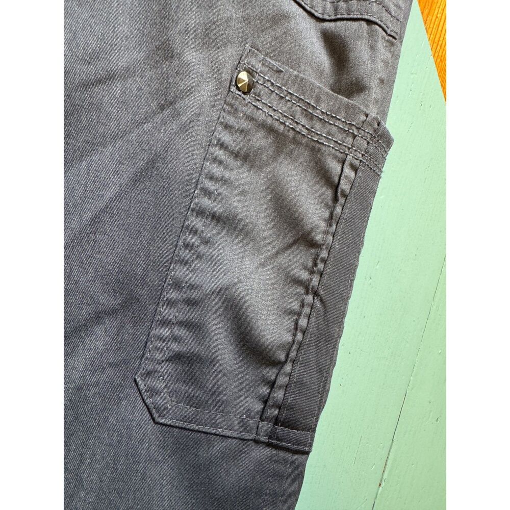 Purple Label YOGA by Healing Hands Gray Utility Cargo Scrub Pants Women’s M - Picture 8 of 12